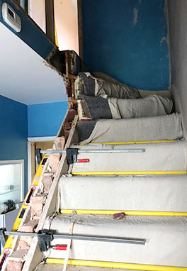 Brick staircase renovation begins