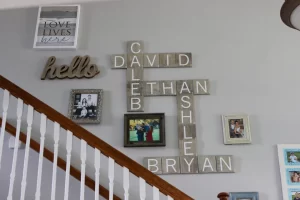 staircase wall lettering