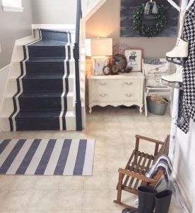 Blue Painted Staircase RUnner