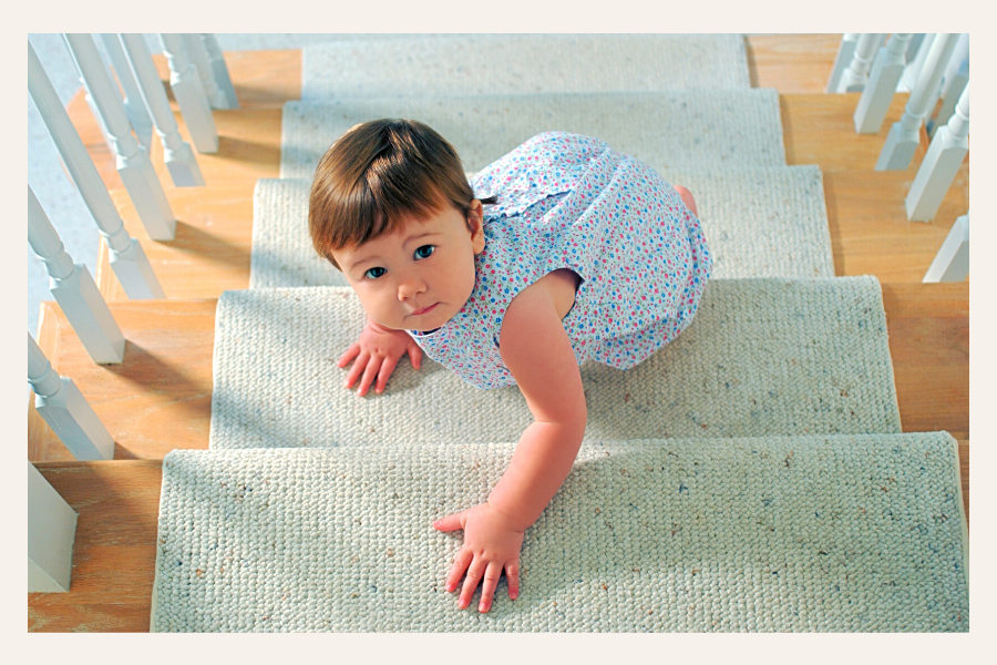 crawling up staircase safely